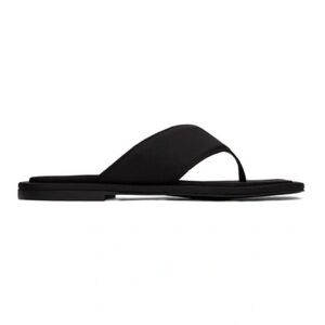 NEOUS Black Nylon Lanke Flat Sandals